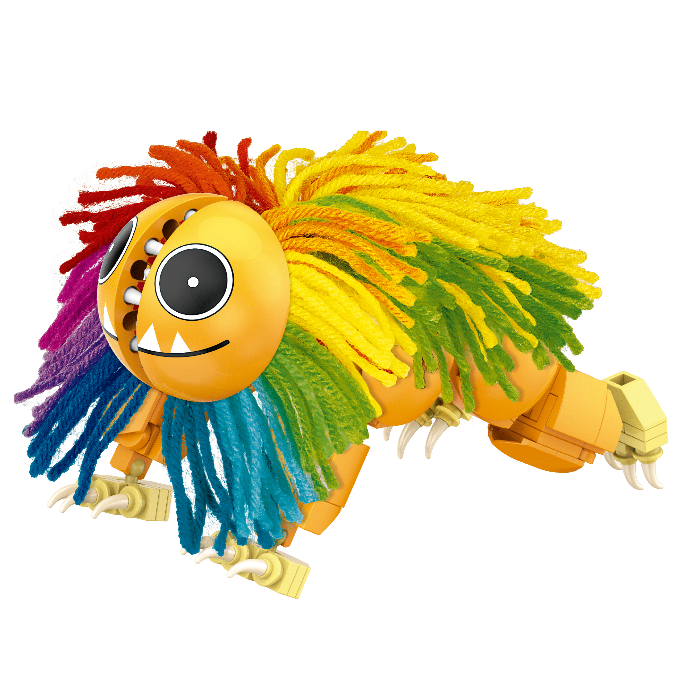 Brickcraft Poppy Playtime Yarnaby Building Kit (268-Piece Set), Fully Posable Brick-Built Lion with Real Yarn Mane, Collectible Video Game Character, Display Set Gift for Gamers and Kids