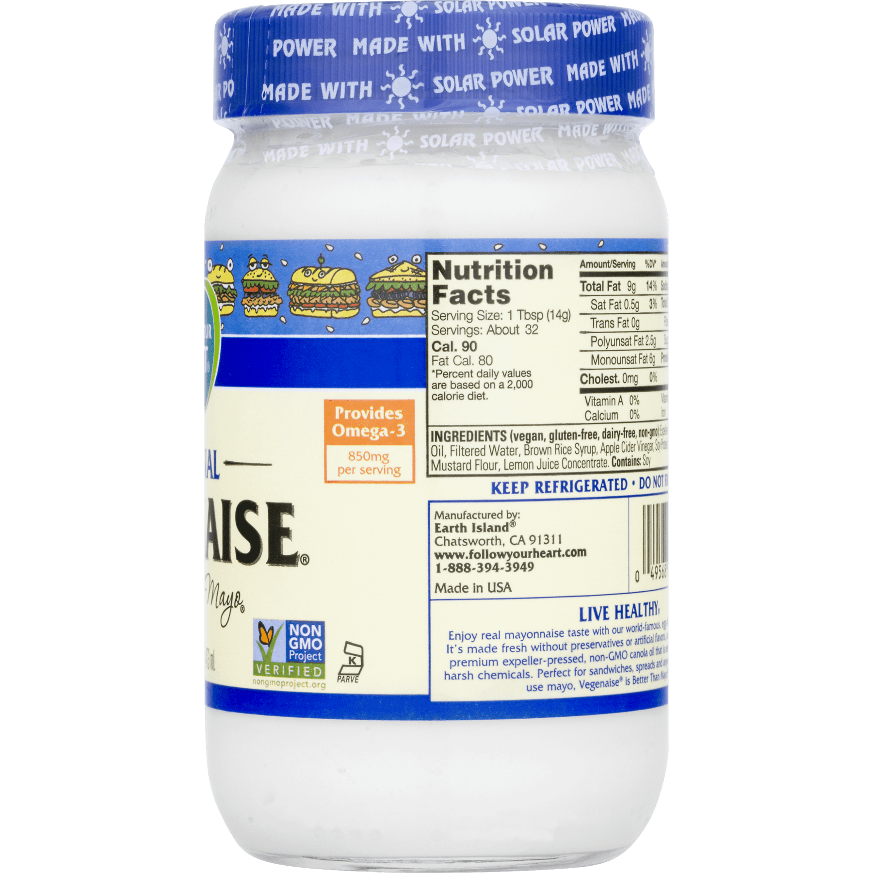 Vegenaise Calories Nutrition Besto Blog