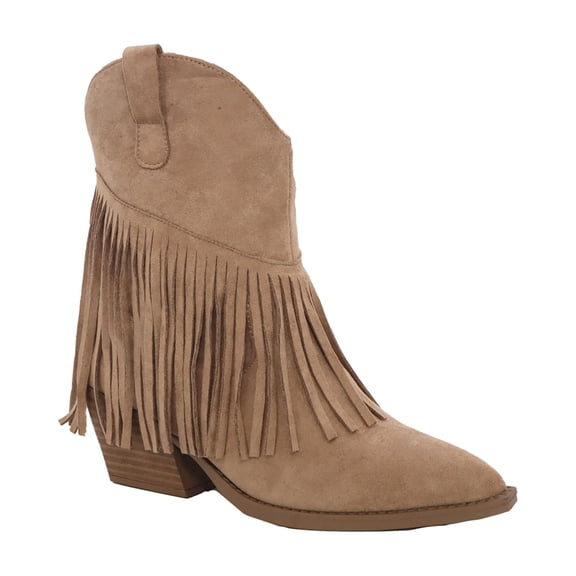 Women's Fringe Ankle Cowboy Boots – Pointed Toe Western Booties