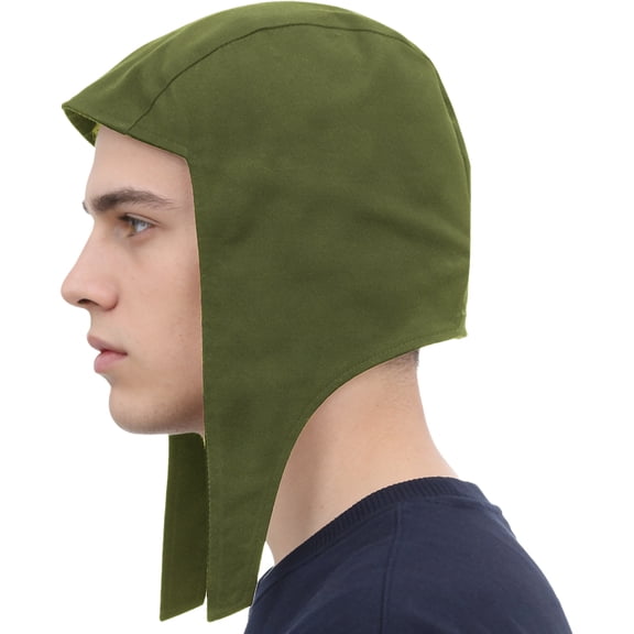 vastwit Medieval Coif Cap Cotton Hats with Ear Flaps Bonnet Lightweight Stretchy Headwear Green One Size