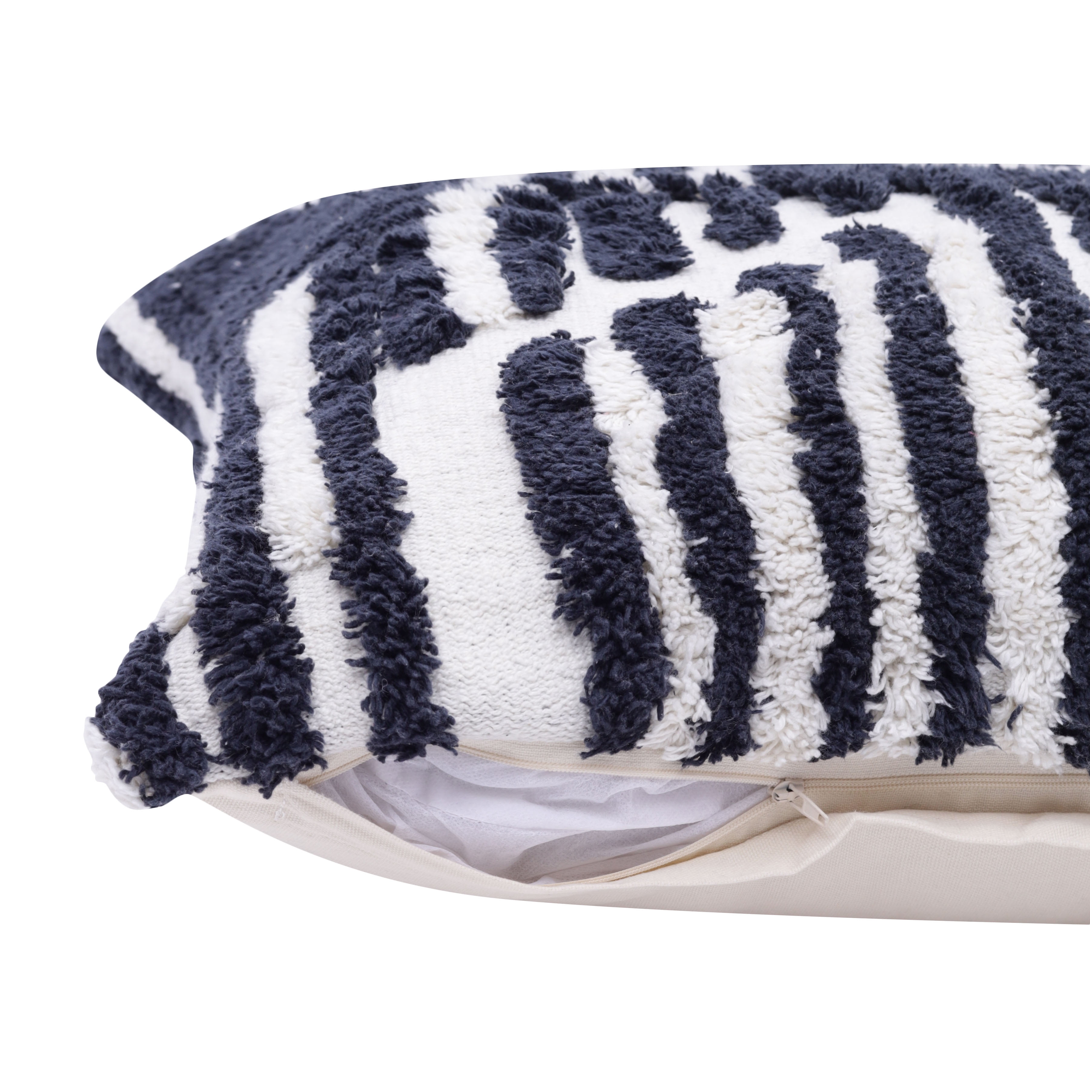 Harlow Hill Stacy Garcia Navy/white Geometric 22" x 22" Cotton Adult Decorative Feather Filled Pillow