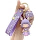 thumbnail image 1 of Llavero lindo de PVC para damas y niñas, regalo 3d para mochilas de mujer, llavero de metal colgante para decoración de llaves de autos, incluye una bolsa de regalo, púrpura Feliz Sencillez, 1 of 5