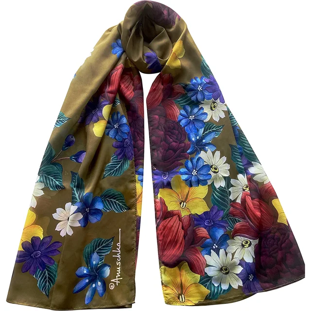 Anuschka Chiffon Scarf - Original Printed Artwork with Super-Soft & Lightweight 100% Polyester Fabric