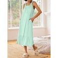 thumbnail image 4 of Ekouaer Women's Nightgowns Long Sleeveless Night gown with Pockets Soft Ladies Nightdress, 4 of 7
