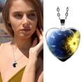 thumbnail image 2 of Solar System Planet Galaxy Glass Universe Heart shaped Pendant Necklace, 2 of 9