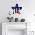 thumbnail image 6 of 11 Inch 4th of July Tinsel Wreath for Front Door Patriotic Decorations Glitter Star Shape Red White and Blue American Flag Wreaths for Independence Day Memorial Day Wall Window Home Party Supplies, 6 of 6