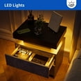 thumbnail image 5 of Royard Oaktree LED Nightstand with 2 Storage Drawers, Wood Bedside Table with LED Light for Bedroom, 5 of 6