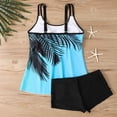 thumbnail image 5 of Generic Women Plus Size Swim Suits Printing Modest Ruched Swimsuits Two Piece Tankini Tops with Shorts Swimwear, 5 of 5