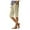 Khaki, variant on Women's Fashion Solid Large Pocket Elastic Casual Pants, Knee-Length Cotton Linen Capri Shorts with Pockets, Summer Loose Straight Leg Beach Bermuda Style