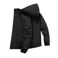 thumbnail image 4 of USSUMA Men's Waterproof Jackets Outdoor Jackets for Men Long Sleeves Hooded Zipper Pocket Coat Casual Solid Color Loose Outerwear Workout Fall Top, 4 of 5