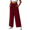 thumbnail image 5 of Women's Summer Loose Fit Casual Pants with Drawstring Waist and Pockets, 5 of 6