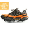 SehrGo Anti-slip Ice Cleat Shoe Boot Tread Grips Traction Crampon Chain Spike 1 Pair(8-Crampon Orange)