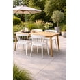 thumbnail image 2 of Set of 2 Modern Dining Elbow Side Chairs Molded Plastic Indoor and Outdoor Stackable Slat Back Patio Chairs, White, 2 of 14