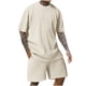 thumbnail image 1 of Traje Deportivo Perforado de los Hombres, Moda de Manga Corta Cuello Redondo de Ocio para el Desgaste Casual Y de Playa, Blusa Atlética de Poliéster Suave, 1 of 9