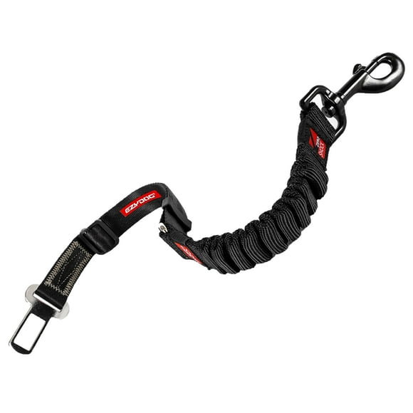 EzyDog Zero Shock CLICK - Shock Absorbing Dog Seat Belt Car Harness Attachment for Dogs - Adjustable Dog Restraints Seatbelts for Car Travel and Safety - (20in - 26in, Black)