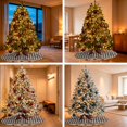 thumbnail image 6 of Red Texas Star Farmhouse Christmas Tree Skirt 48 Inches, Black Plaid Berry Country Xmas Trees Skirt Mat Cover Decorations for Holiday Party Indoor Outdoor, 6 of 9