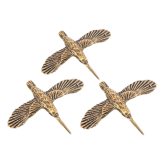 PTOOTP Mini Brass Hummingbird Decorative Birdbath Sculpture Accents 3 Pack
