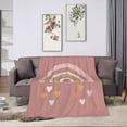 thumbnail image 5 of DouZhe Ultra-Soft Micro Fleece Lightweight Flannel Bed Blanket, Rainbow Hearts Kids Child Print Cozy Warm Throw Blankets, 60"x50", 5 of 7