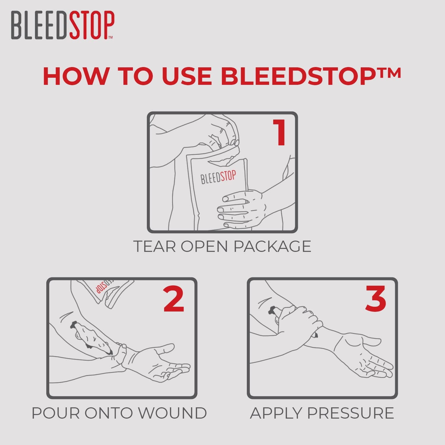 ™ First Aid Powder for Blood Clotting, Trauma Kit, Thinner Patients, Camping Safety, and Survival Equipment Moderate to Severe Bleeding Wounds or Nosebleeds - 4 (15g) Pouches