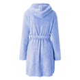 thumbnail image 5 of Alitao Robes for Women Lounge Sets Women's Solid Colour Long Sleeve Pocket Hooded Knee Short Plush Pajamas Robe Homewear Bathrobe Fuzzy Robe Women'S Sleepwear Blue L, 5 of 5