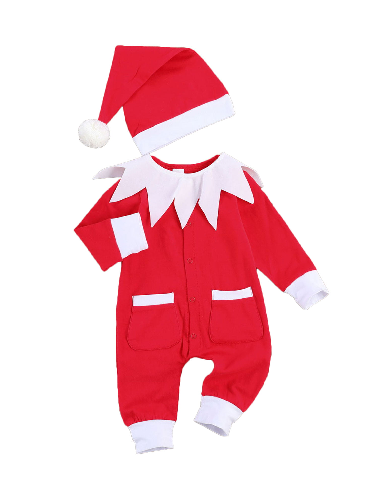 Details about   3Pcs Newborn Baby Boy Girl Christmas • Claus Costume Romper Outfits Clothes 
