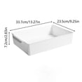 thumbnail image 3 of Contenedores de plástico apilables con asas, 3 tamaños, blancos, para organizar cocina, armario, baño, cajón y vestidor., 3 of 7