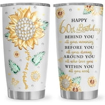 60th Birthday Tumbler 20oz, 60th Birthday Gifts for Women/Men Mug, 60th Birthday Decorations Women, 60th Birthday Gift Ideas Cup, Happy 60th Birthday Gifts