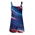 thumbnail image 6 of JULMCOMO 4th of July Rompers for Women American Flag Sleeveless Casual 1776 250th Year Outfits Independence Day Red White Blue Short Pants with Pockets Vermilion XL, 6 of 6
