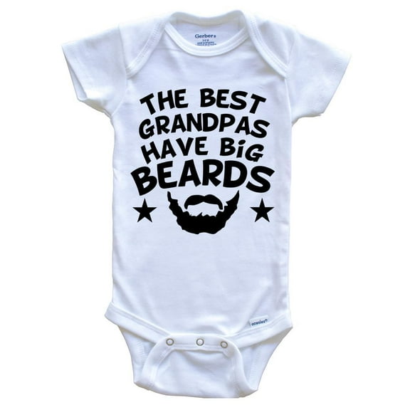 The Best Grandpas Have Big Beards Baby Bodysuit - Funny Grandchild Baby Bodysuit, 0-3 Months White