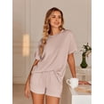 thumbnail image 3 of Ekouaer Womens Pajama Sets Short Sleeve Lounge Sets 2 Piece Pjs Tops and Shorts Outfits Matching Loungewear with Pockets, 3 of 6