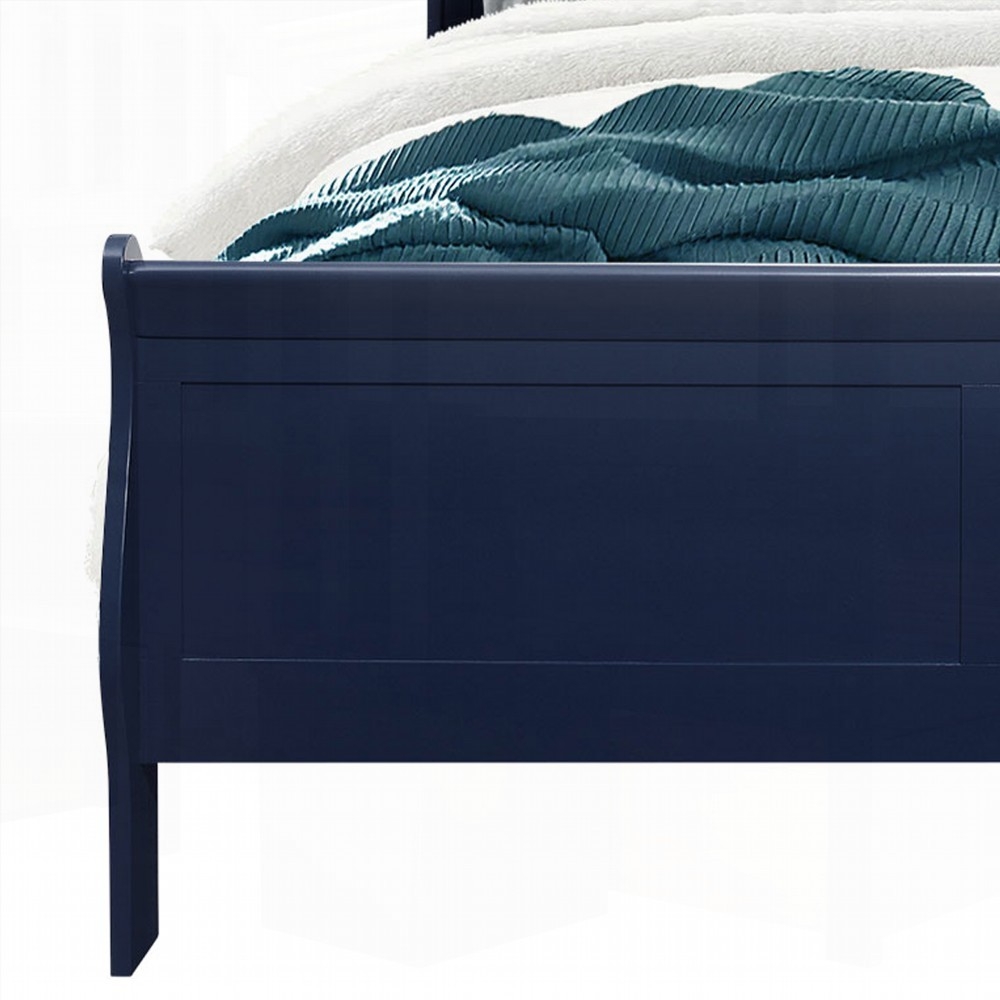 King Size Metal Platform Bed Frame with LED Lighting, Blue, for Bedroom