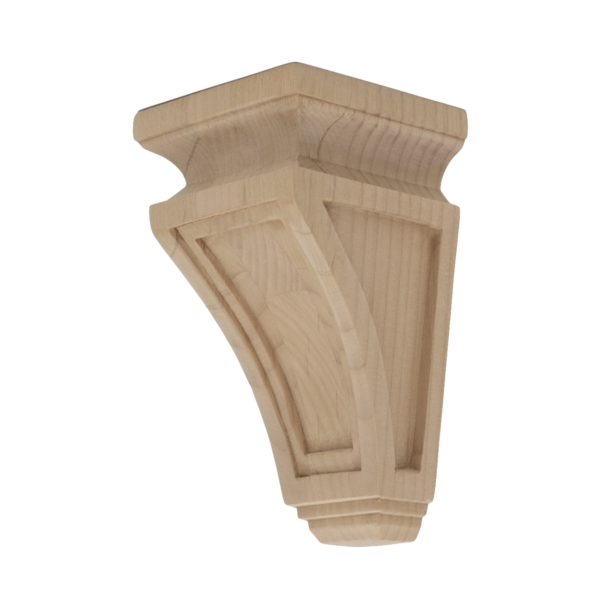 5 in. x 2-7/8 in. x 2-7/8 in. Unfinished X-Small North American Solid Alder Mission Wood Corbel