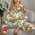 thumbnail image 4 of Wukai Mushrooms Gnomes Print Women's Pajama Set - Soft Long Sleeve Sleepwear for Comfort and Style-Large, 4 of 9
