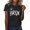 Black, variant on T Shirts For Women Letter Print Casual Fashion Short Sleeve Round Neck Workout Shirts Women