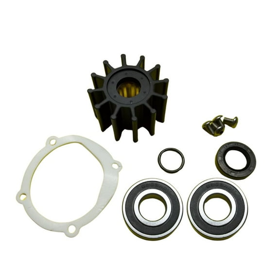 Sea Water Pump Repair Service Rebuild Kit for Johnson 09-1027B-1 F5B-9 10-24228-1 with Bearings and Impeller by FASWORX