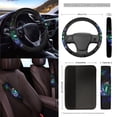thumbnail image 3 of Renewold Mushroom Galaxy 15 PCS Car Seat Covers Set for Men Women, Soft Seat Protector Steering Wheel Cover Seat Belt Pads Trash Bin Sunglasses Pocket Rear View Mirror Protector Coasters Key Chain, 3 of 7