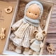 thumbnail image 1 of Una muñeca Waldorf, muñeca esmaltada nativa, artista hecha a mano, Kawaii, regalo de Navidad para niños, muñeca de juguete hecha a mano, relleno suave oso de fresa Hogar, 1 of 3