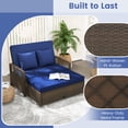 thumbnail image 4 of Gymax Patio Rattan Daybed Wicker Loveseat Sofa w/ Multifunctional Ottoman Navy, 4 of 9
