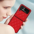 thumbnail image 6 of TECH CIRCLE for Samsung Galaxy Z Flip 4 Case, Protective Slim PU Leather With Kickstand Glossy Design Back Phone Cover For Samsung Z Flip 4, Red, 6 of 8