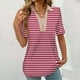 thumbnail image 2 of Tops Cortos para las Mujeres Blusas Impresas Manga Corta Turndown Collar Camiseta, Tops de Blusa para las Mujeres Casual, 2 of 5