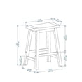 thumbnail image 3 of Home Square 2 Piece Saddle Solid Wood Counter Stool Set in Gray, 3 of 9