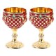 thumbnail image 1 of Vintage Wine Glass Zinc Alloy Elegant Decorative Retro Stemmed Glasses for Home Bar Party 2pcs Gold Red, 1 of 4