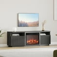 thumbnail image 3 of BELLEZE TV Stand with 23" Electric Fireplace Heater, 68" Entertainment Center for TV Up to 75", Media Console Table with Cable Management for Living Room, Bedroom - Ebony, 3 of 7