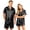 Black, variant on Dwelliawo Mens Satin Silk Pajamas Sets Button Down Shirts and Shorts 2 Piece Sets Short Sleeve Sleepwear Loungewear with Pockets Summer Lounge Sets Purple L