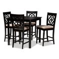 thumbnail image 1 of Baxton Studio Arden Sand Upholstered Espresso 5-piece Wood Pub Set, 1 of 8