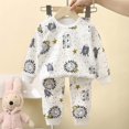 thumbnail image 2 of ZHANGDER Baby Boy Clothes 6M 12M Boys Winter Long Sleeve Cartoon Print Outfit Set Comfortable Homewear, Black 6-12 Months, 2 of 3