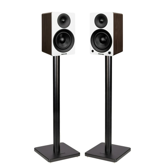 Fluance Ai41 Powered 2-Way 2.0 Stereo Bookshelf Speakers with Speaker Stands 5" Drivers 90W Amplifier for Turntable Bluetooth 5 Wireless Music Streaming with RCA Optical Subwoofer Out (White Walnut)