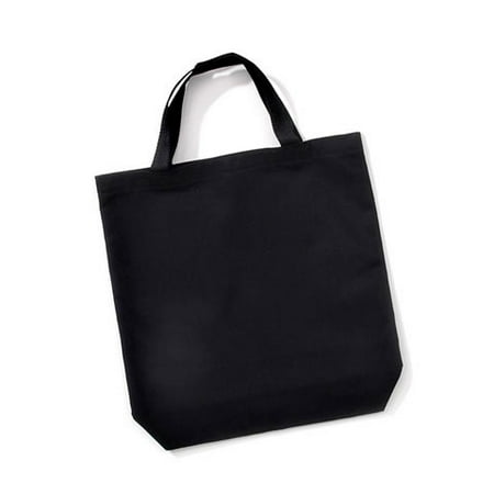 Black Cherry Tote - Poly Cotton Tote with Web Handles - Black - 14 x 16 inches