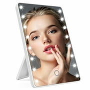 SKONYON Makeup Lighted Vanity Mirror with 16 LED Lights Touch Sensor Control and Memory Function, White