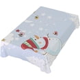 thumbnail image 5 of SKYSONIC Christmas Snowman Tablecloth Waterproof Washable Polyester Square Table Cover Durable Tablecloth for Kitchen Dining Table Party Decor (60 X 60 Inch), 5 of 7